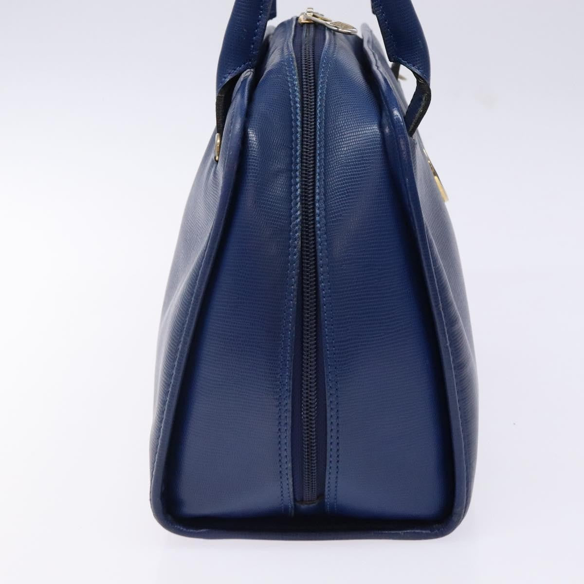 Celine Circle Logo Handbag Leather Blue Leather Bag (Authentic  )