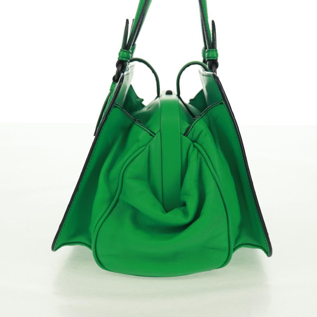 Bottega Veneta Intrecciato Handbag Leather Green Leather Handbag (Authentic  )