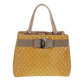Salvatore Ferragamo Vala Handbag Patent Leather Yellow Patent_Leather Handbag (Authentic  )