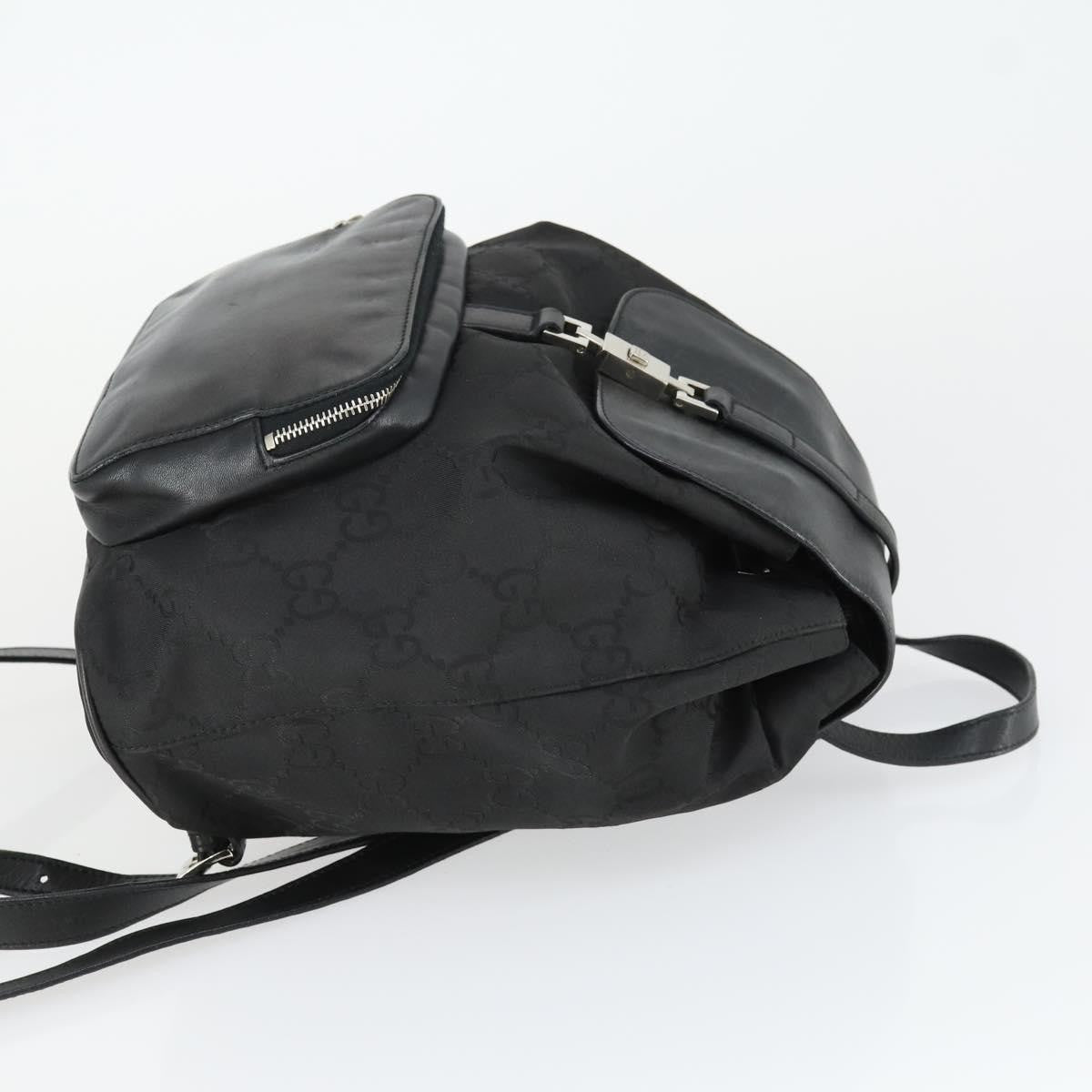 Gucci Vintage Jackie Backpack Gg Canvas Black Canvas Backpack Bag (Authentic  )