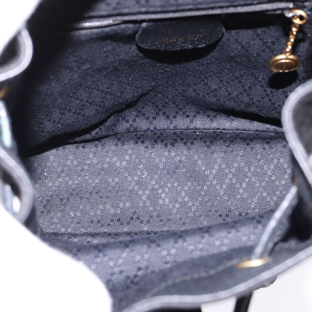 Gucci Vintage Bamboo Backpack Suede Black Suede Backpack Bag (Authentic  )
