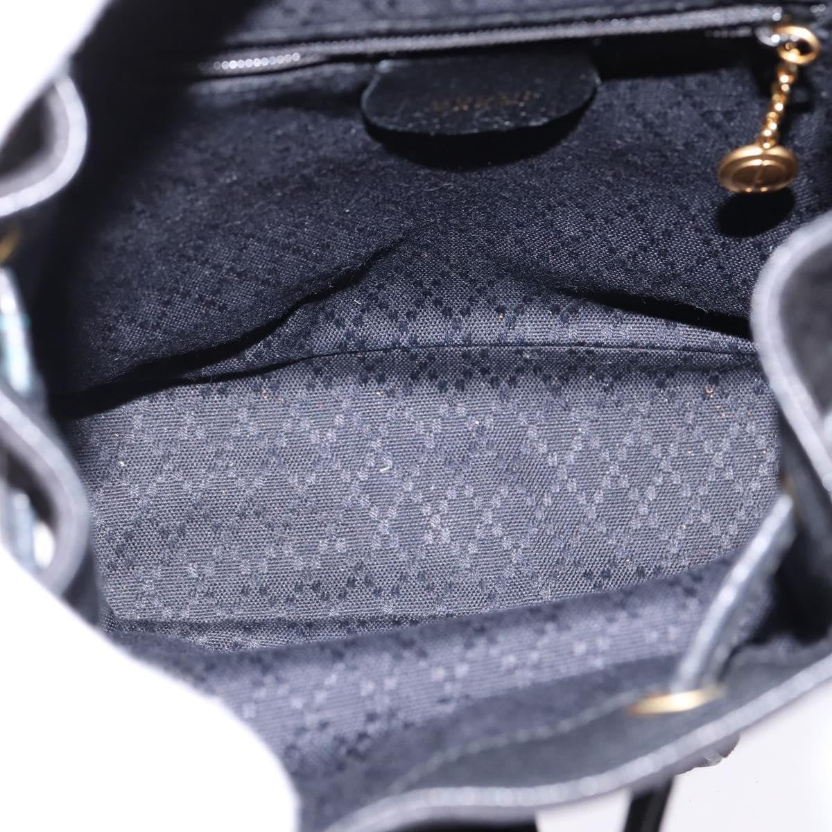 Gucci Vintage Bamboo Backpack Suede Black Suede Backpack Bag (Authentic  )