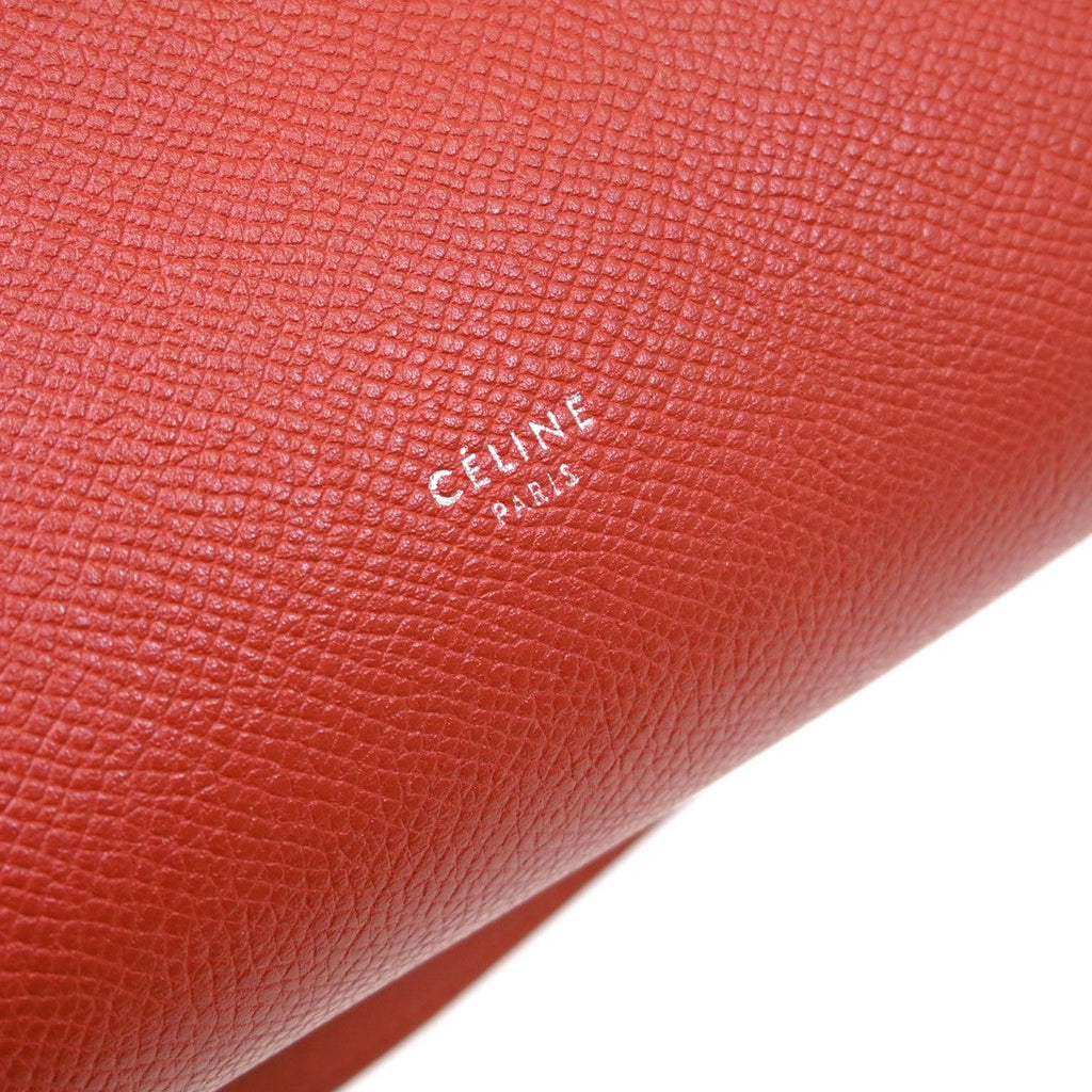 Celine Belt Bag Textured Leather Red Leather Handbag ( )