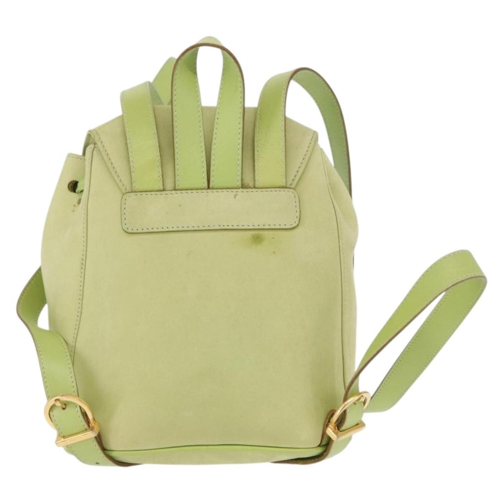 Salvatore Ferragamo Gancini Backpack Suede Green Suede Backpack Bag (Authentic  )