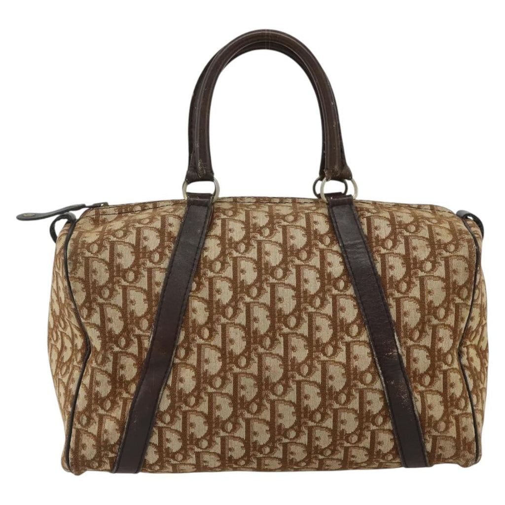Christian Dior Vintage Trotter Handbag Canvas Brown Canvas Handbag ( )