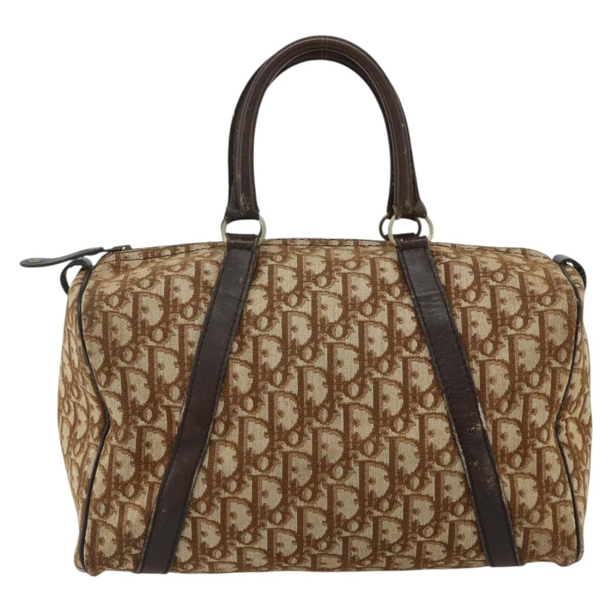 Christian Dior Vintage Trotter Handbag Canvas Brown Canvas Handbag ( )