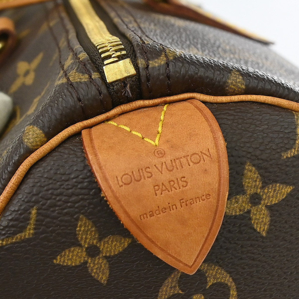 Louis Vuitton Speedy Handbag Monogram Canvas Brown Canvas Handbag ( )