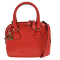 Gucci Convertible Dome Satchel Leather Red Leather Handbag ( )