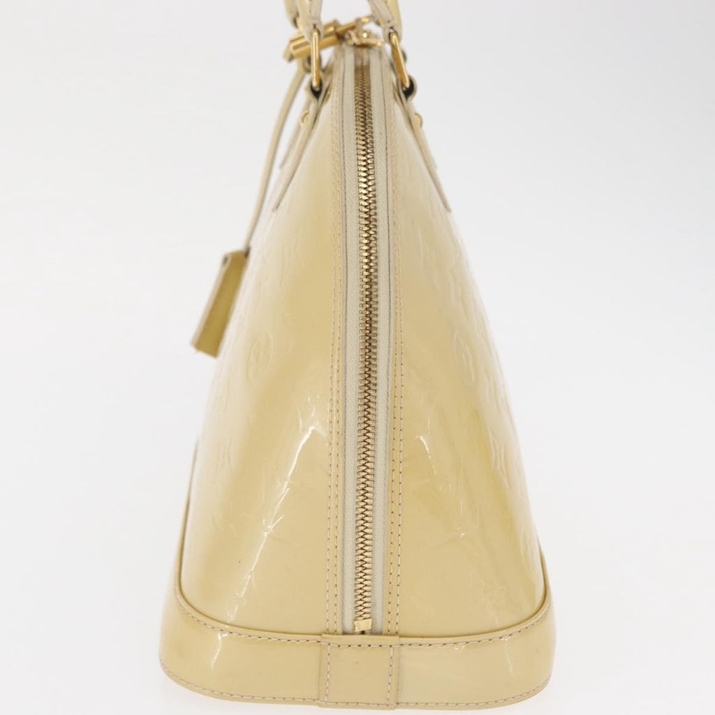 Louis Vuitton Alma Handbag Patent Leather Beige Patent_Leather Handbag (Authentic  )