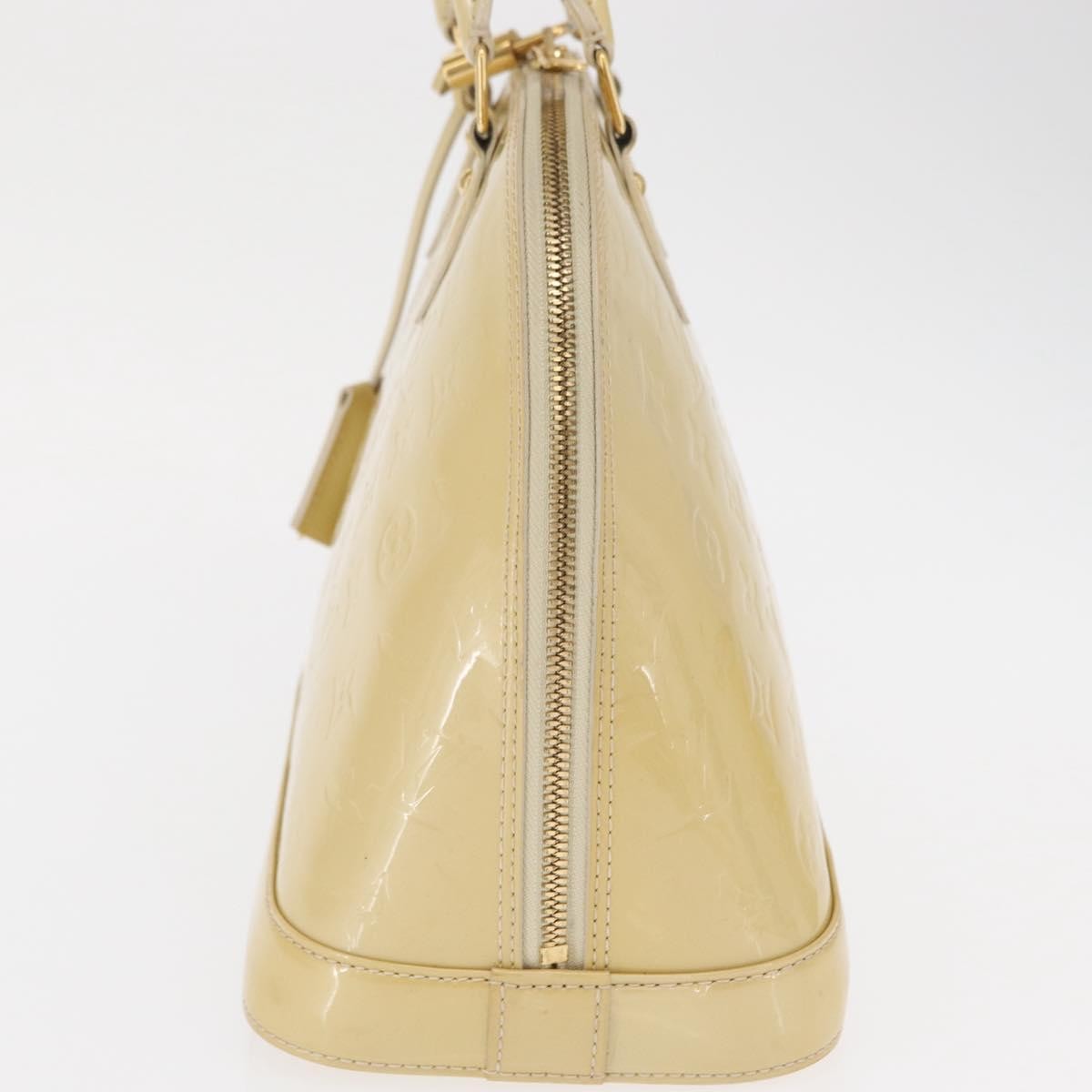 Louis Vuitton Alma Handbag Patent Leather Beige Patent_Leather Handbag (Authentic  )