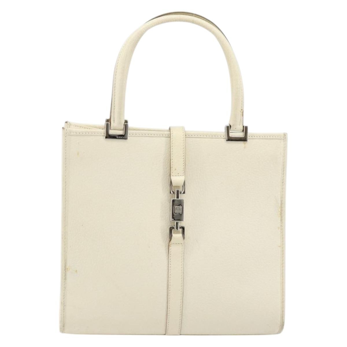 Gucci Vintage Jackie Handbag Leather Silver Leather Handbag ( )