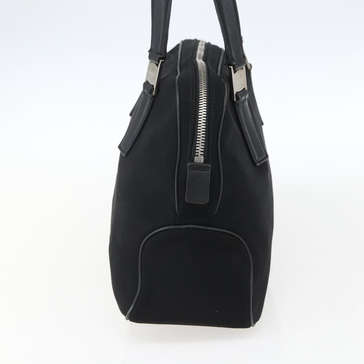 Salvatore Ferragamo Vintage Handbag Nylon Black Nylon Handbag (Authentic  )