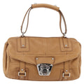 Salvatore Ferragamo Gancini Handbag Leather Brown Leather Handbag (Authentic  )
