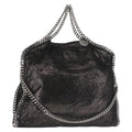 Stella Mccartney Falabella Fold Over Bag Faux Suede Black Synthetic Bag (Authentic  )