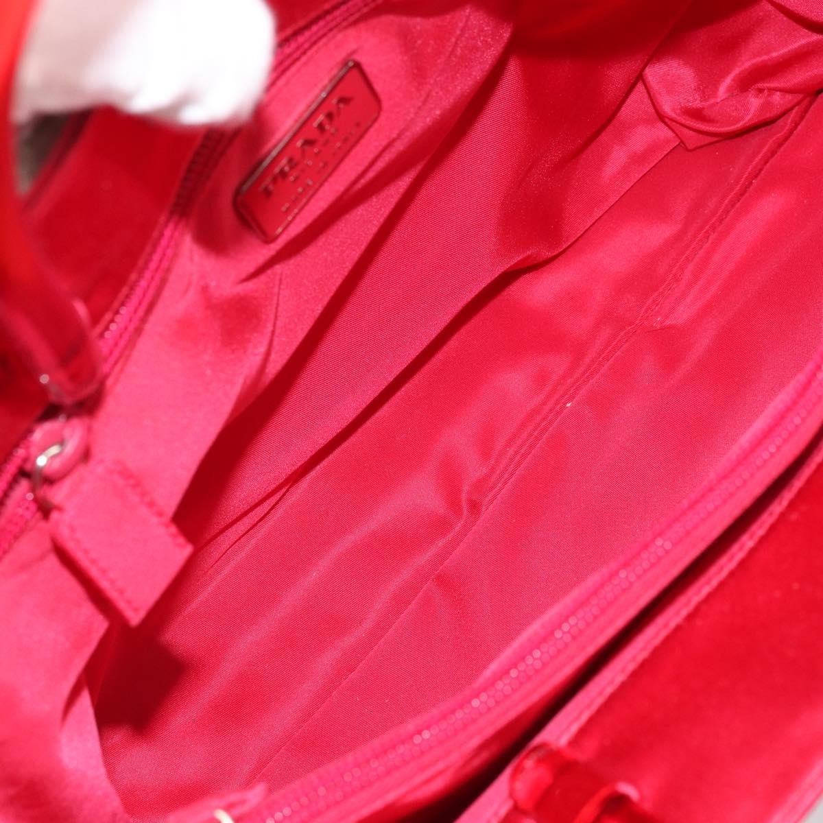 Prada Vintage Handbag Satin Red Satin Handbag (Authentic  )