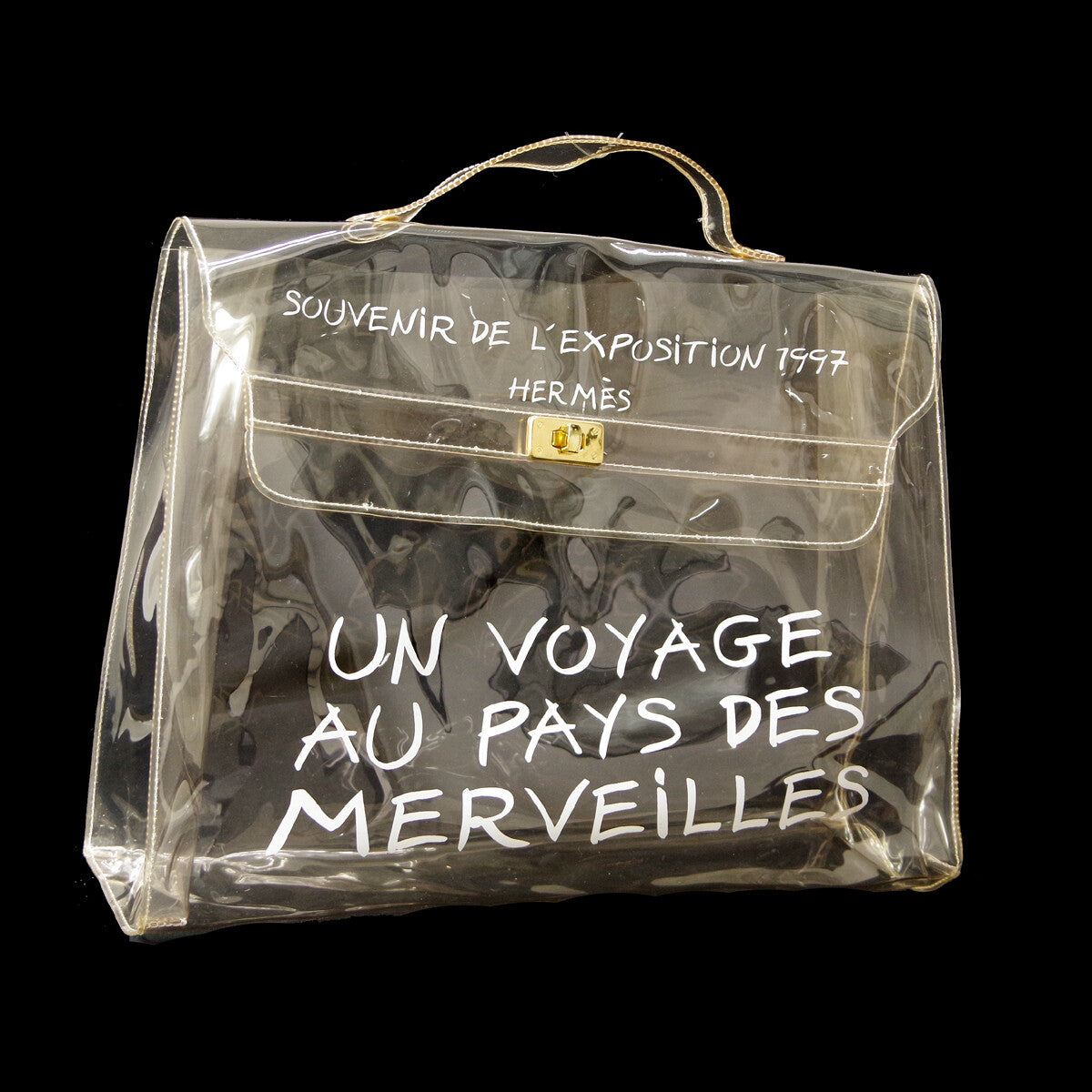 Hermes Kelly Souvenir Bag Vinyl Clear Plastic Handbag (Authentic  )