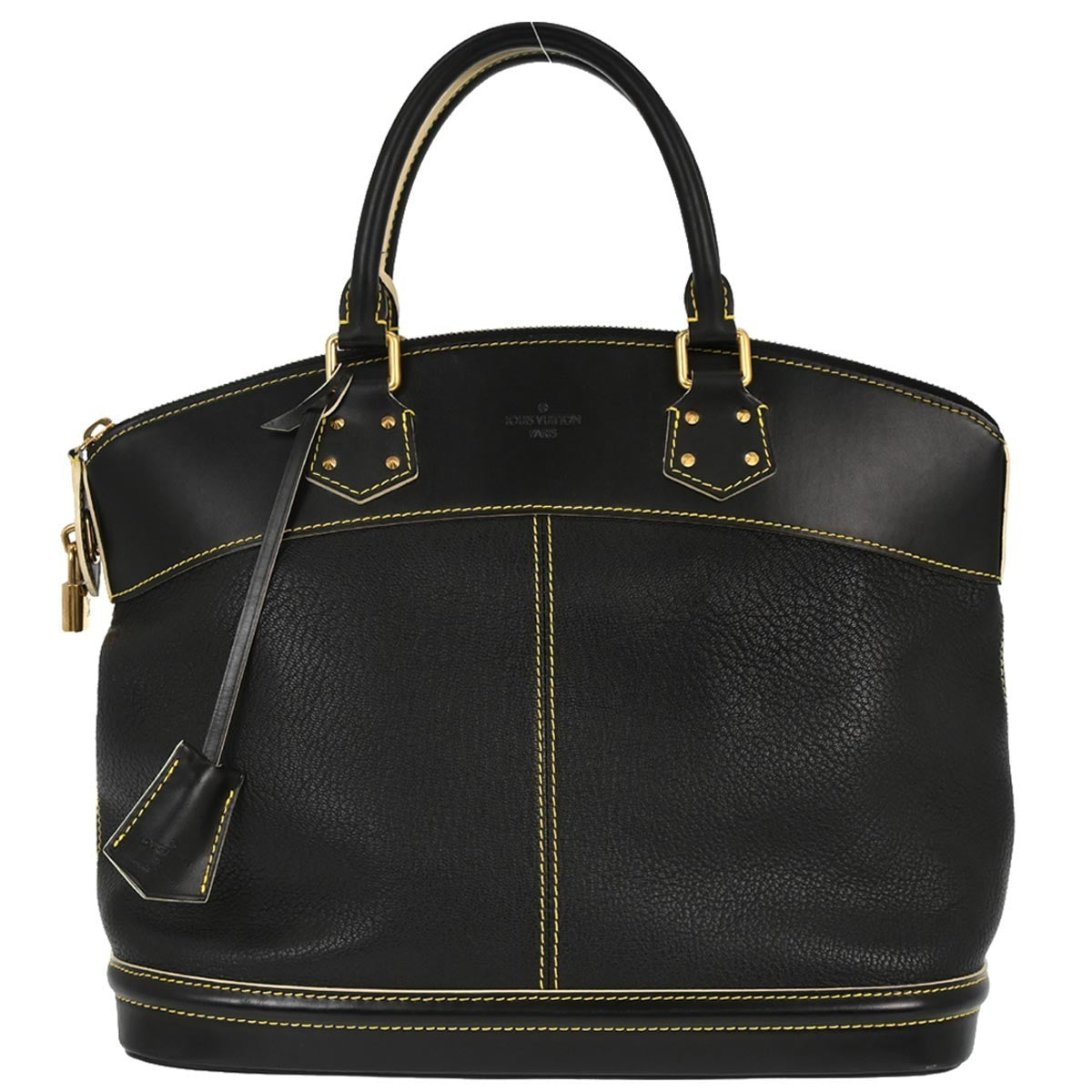 Louis Vuitton Suhali Lockit Handbag Leather Black Leather Handbag (Authentic  )