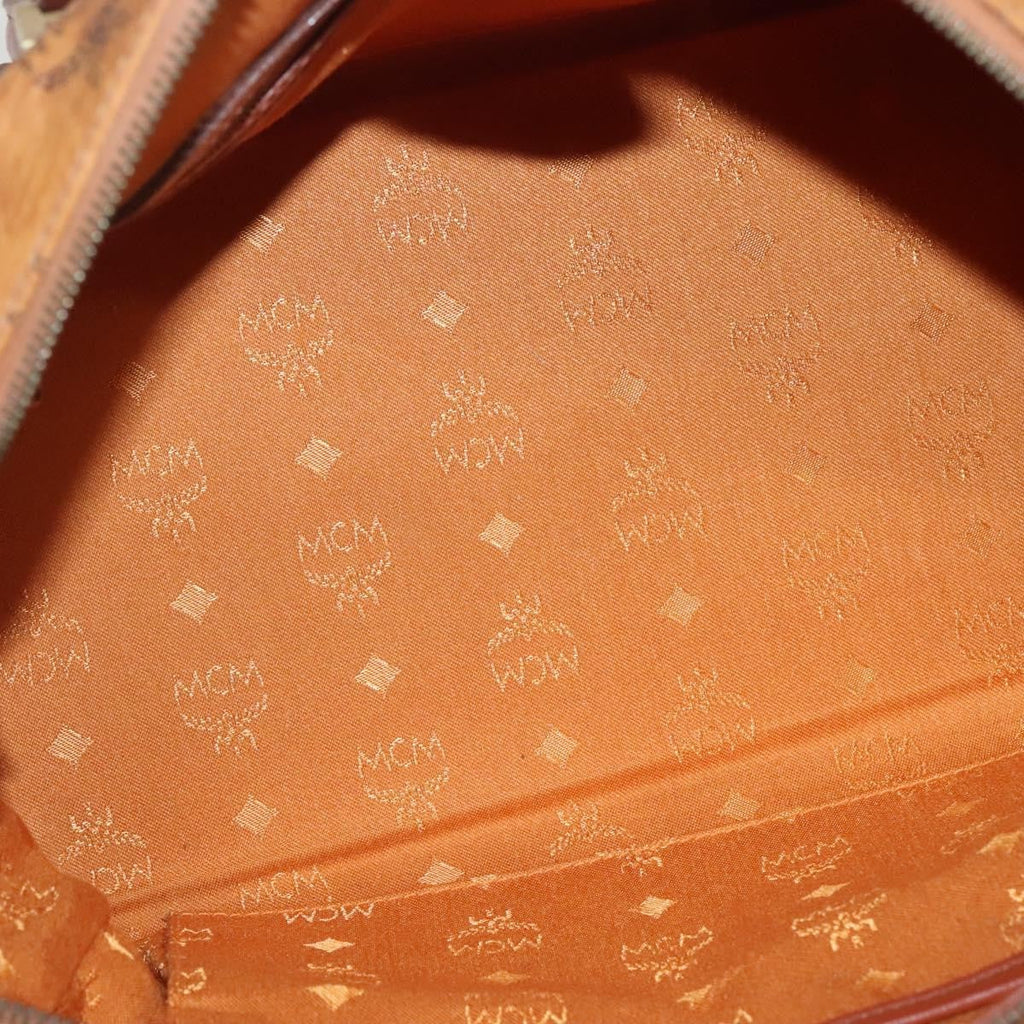 MCM Visetos Handbag Canvas And Leather Brown Pvc Handbag (Authentic  )