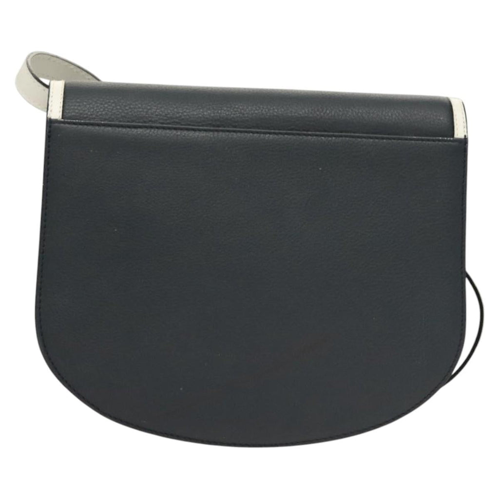 Bally Vintage Shoulder Bag Leather Navy Leather Handbag ( )