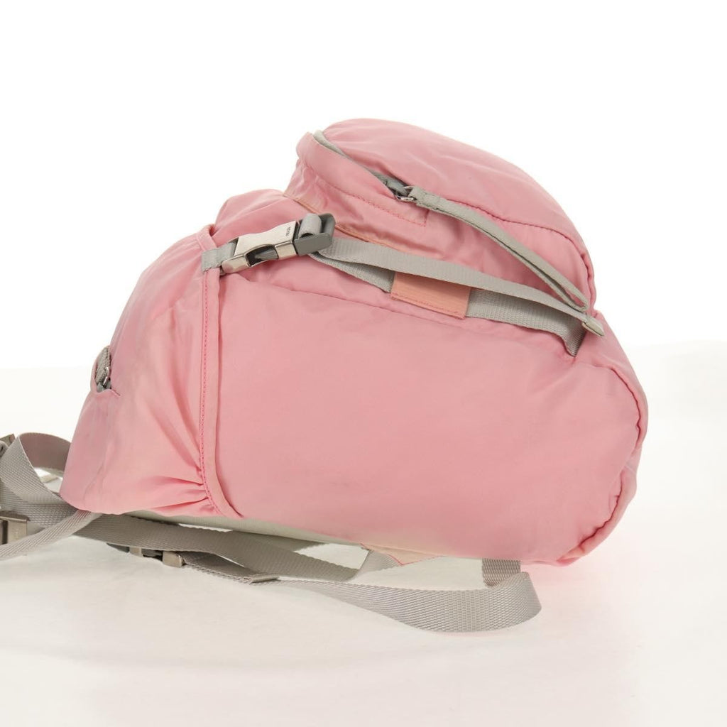 Prada Double Buckle Backpack Tessuto Pink Nylon Backpack Bag (Authentic  )