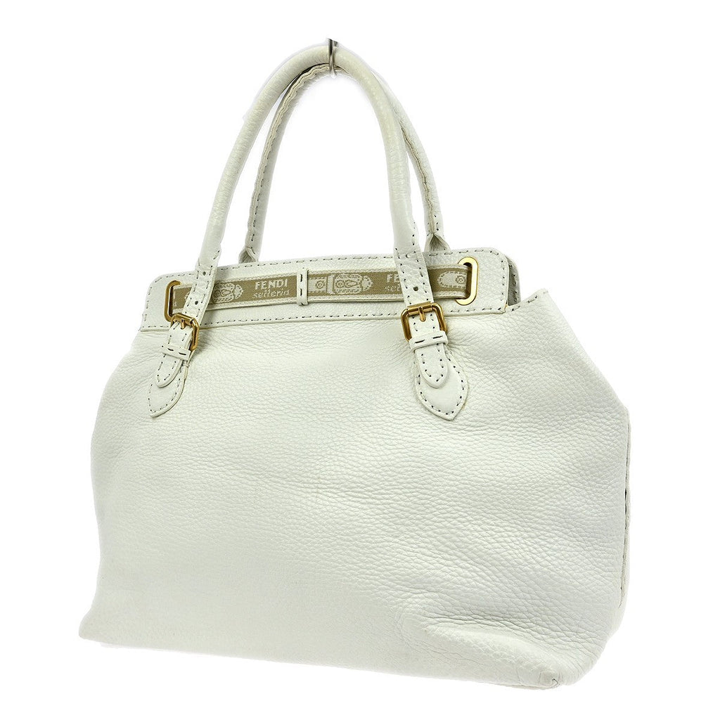 Fendi Selleria Peekaboo Bag Leather White Leather Handbag ( )