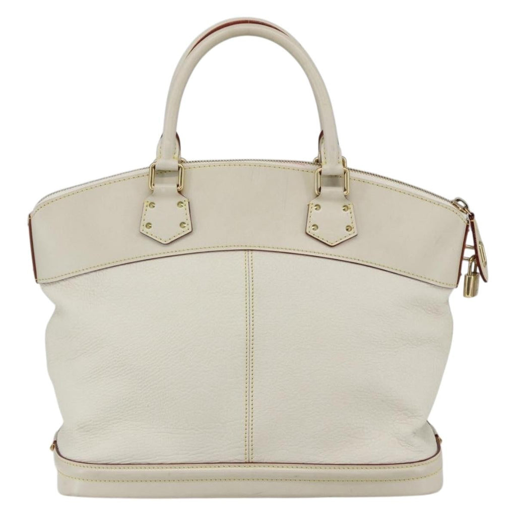 Louis Vuitton Suhali Lockit Handbag Leather White Leather Handbag (Authentic  )
