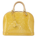 Louis Vuitton Alma Handbag Patent Leather Yellow Patent_Leather Handbag (Authentic  )