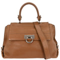 Salvatore Ferragamo Sofia Satchel Leather Brown Leather Handbag (Authentic  )