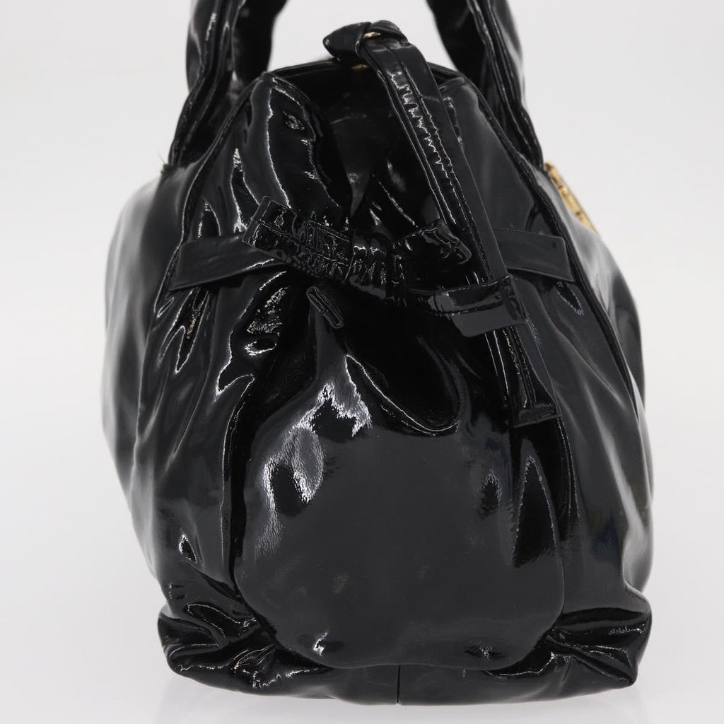 Gucci Hysteria Convertible Top Handle Bag Patent Black Patent_Leather Handbag (Authentic  )