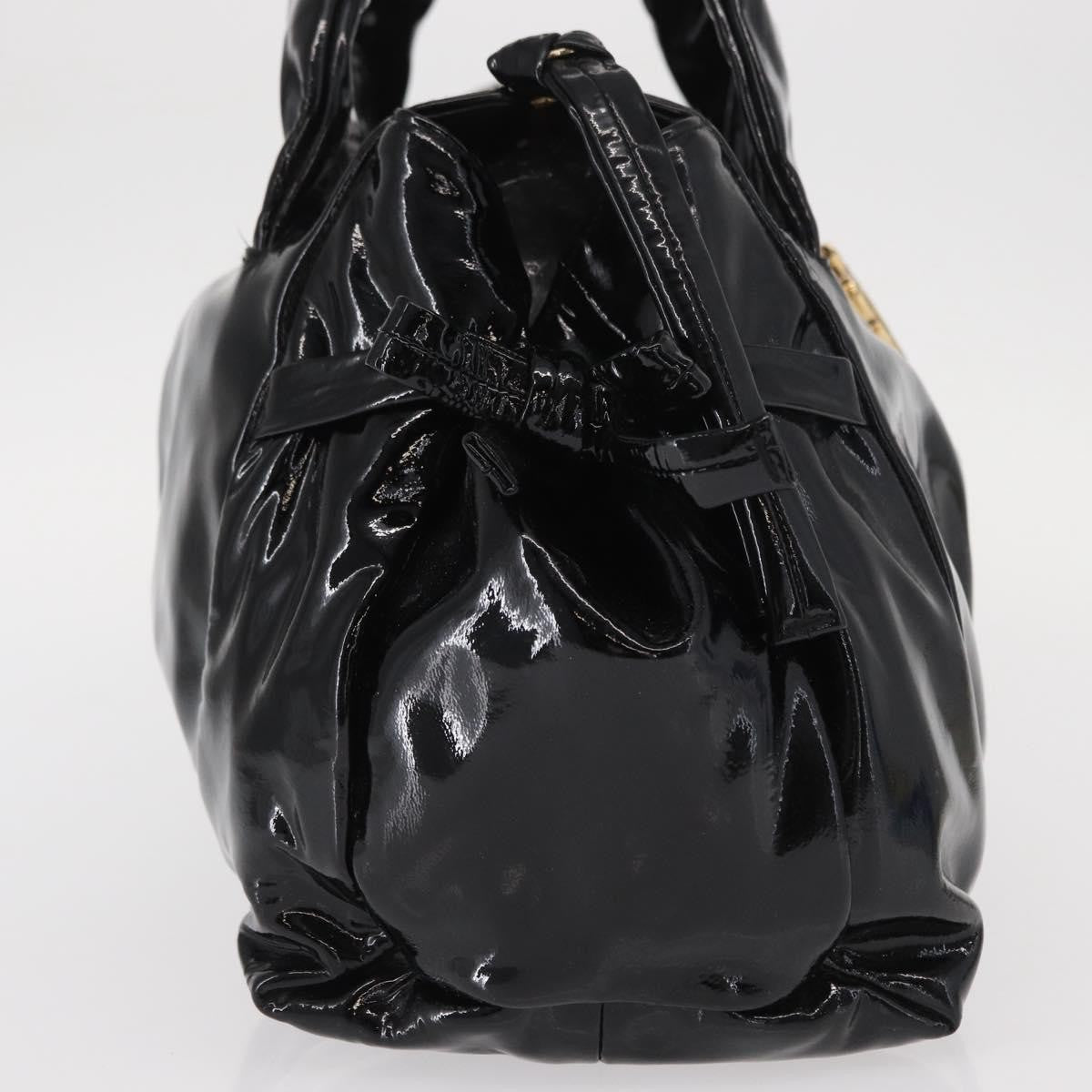Gucci Hysteria Convertible Top Handle Bag Patent Black Patent_Leather Handbag (Authentic  )