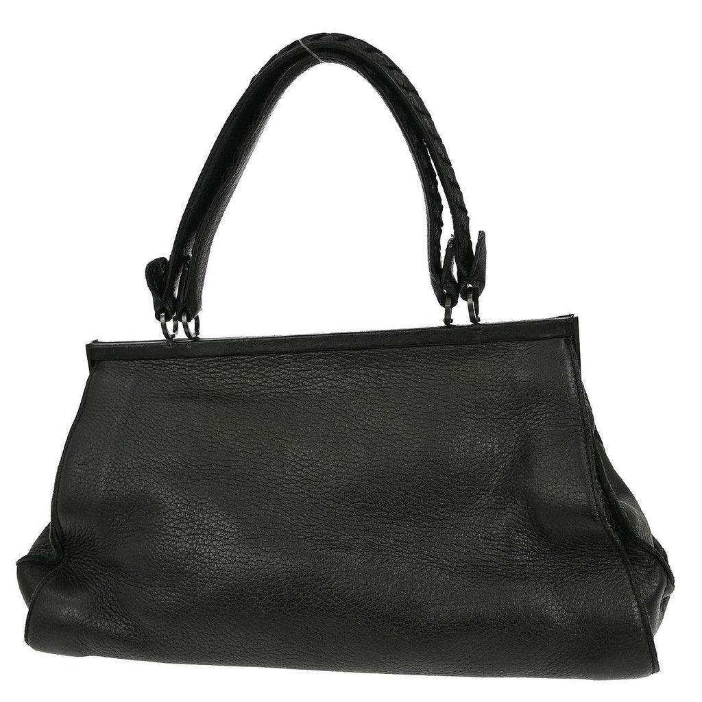 Bottega Veneta Intrecciato Handbag Leather Black Leather Handbag ( )