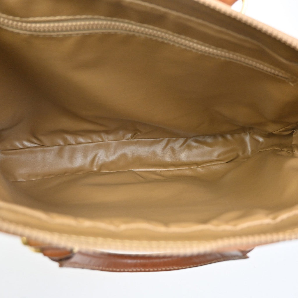 Celine Macadam Briefcase Canvas And Leather Brown Canvas Briefcase Bag (Authentic  )