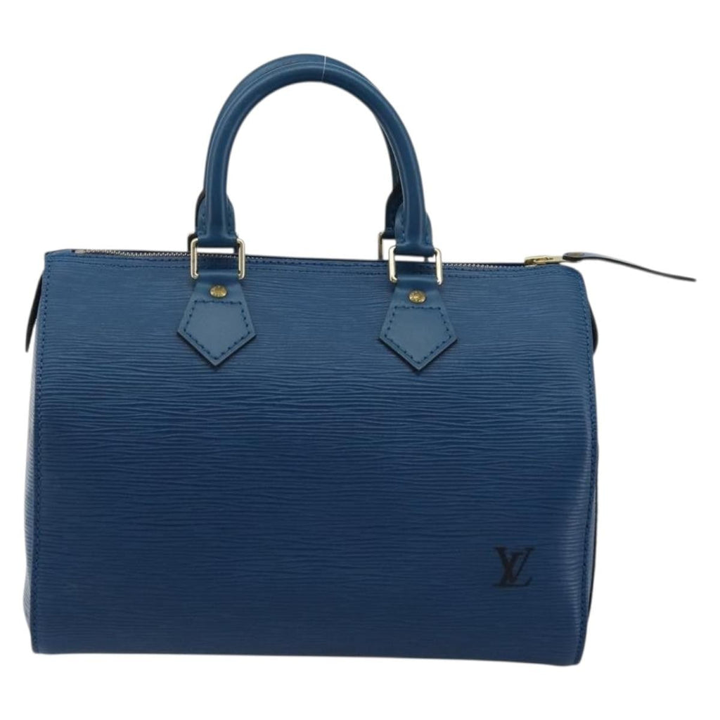 Louis Vuitton Speedy Handbag Epi Leather Blue Leather Handbag ( )