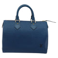 Louis Vuitton Speedy Handbag Epi Leather Blue Leather Handbag ( )