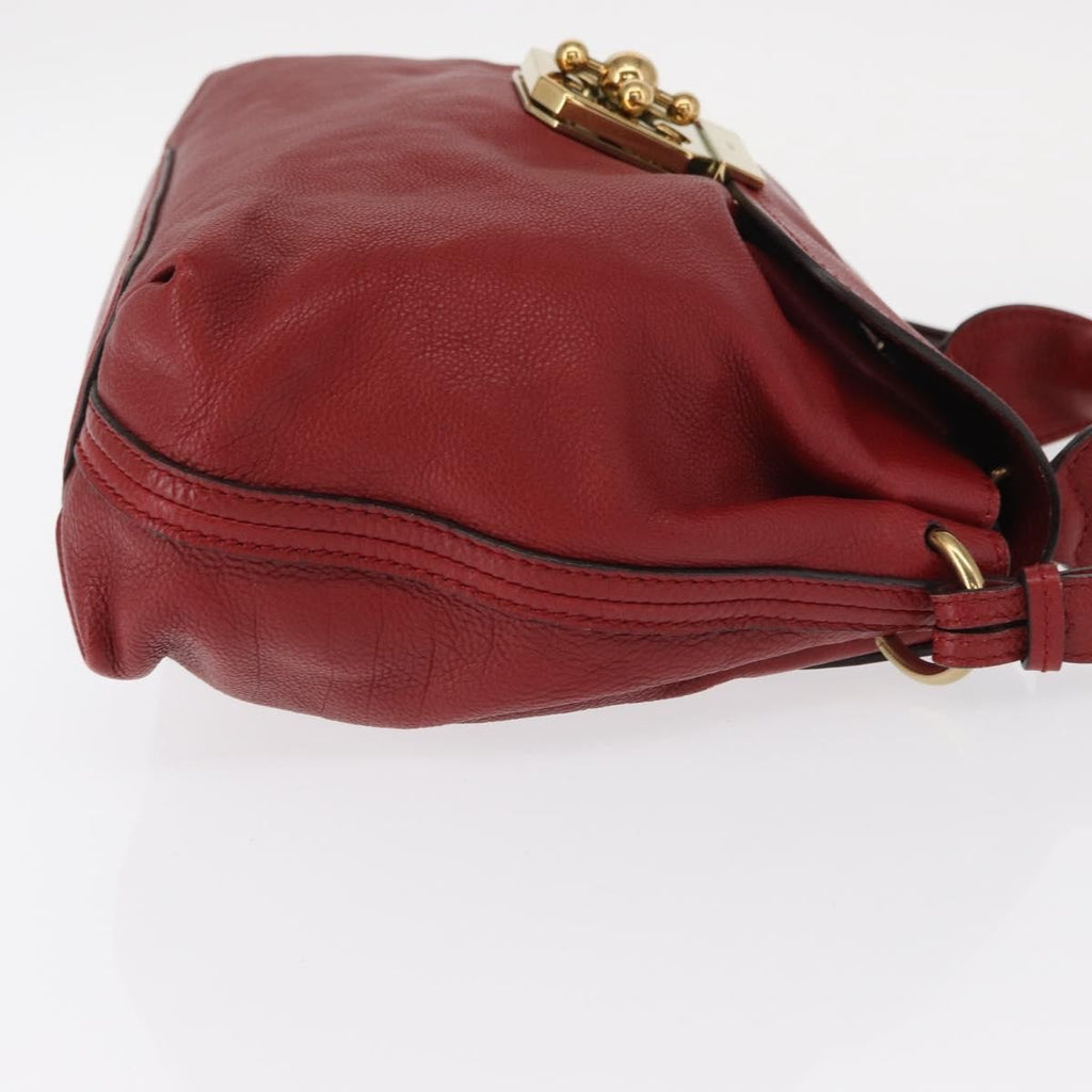 Chloe Elsie Convertible Satchel Leather Red Leather Handbag (Authentic  )