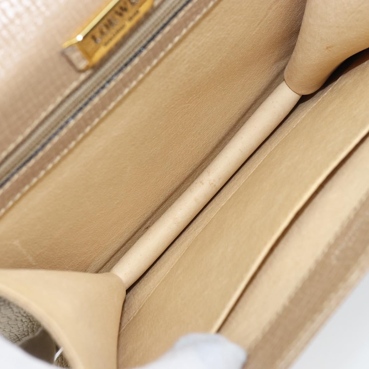 Loewe Barcelona Shoulder Bag Leather Beige Leather Handbag (Authentic  )