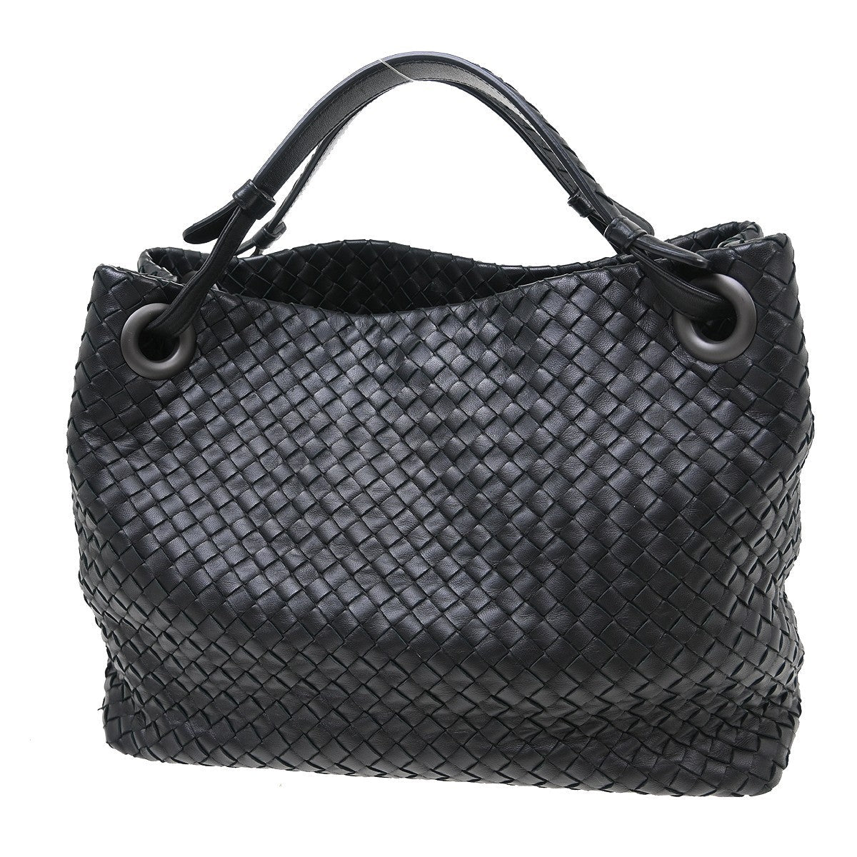 Bottega Veneta Veneta Hobo Studded Leather Black Leather Handbag ( )