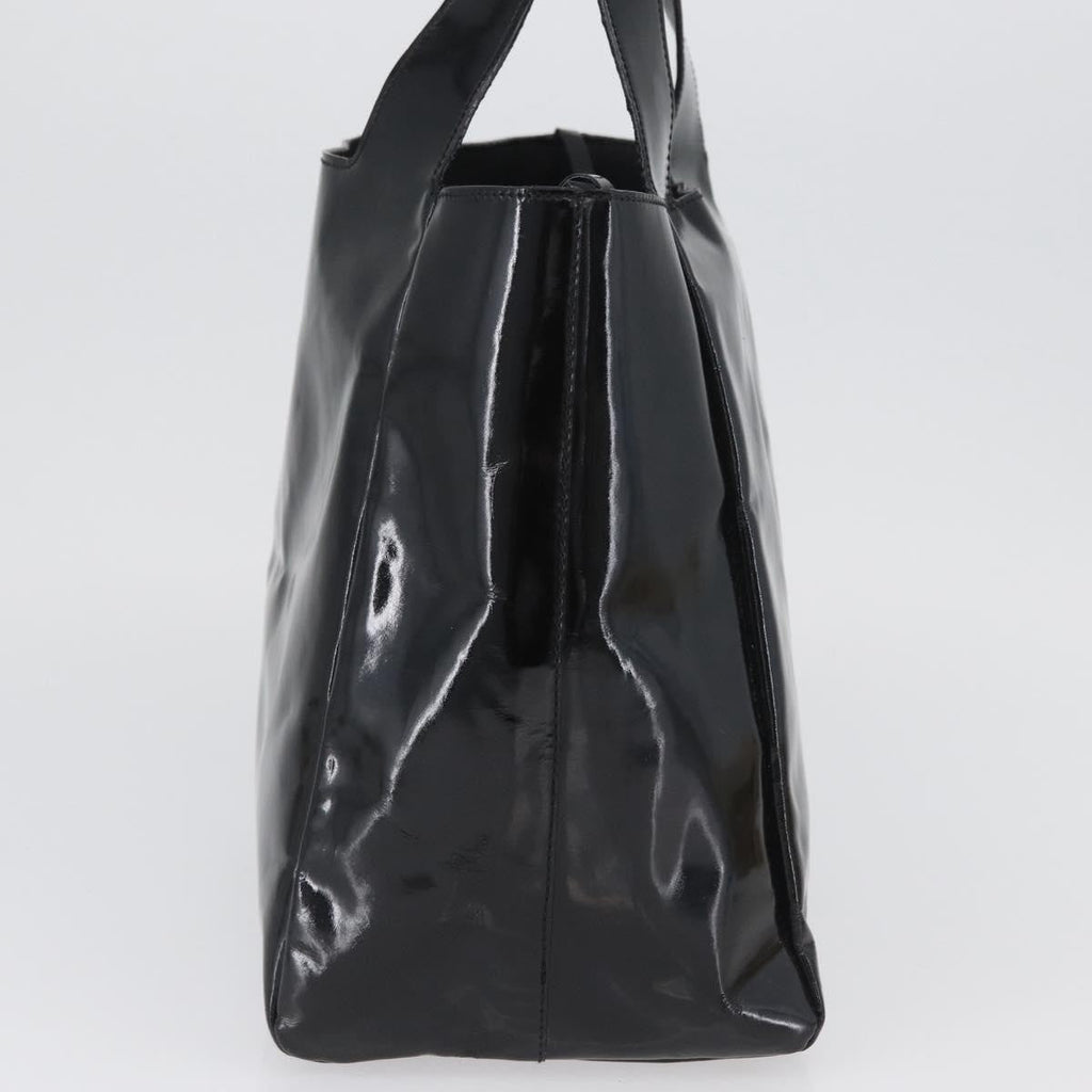 Prada Vintage Handbag Patent Leather Black Patent_Leather Handbag (Authentic  )