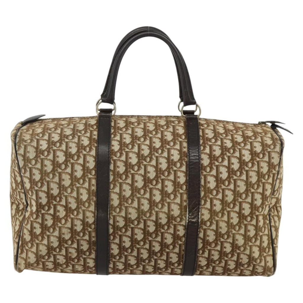 Christian Dior Vintage Trotter Handbag Canvas Brown Canvas Handbag ( )