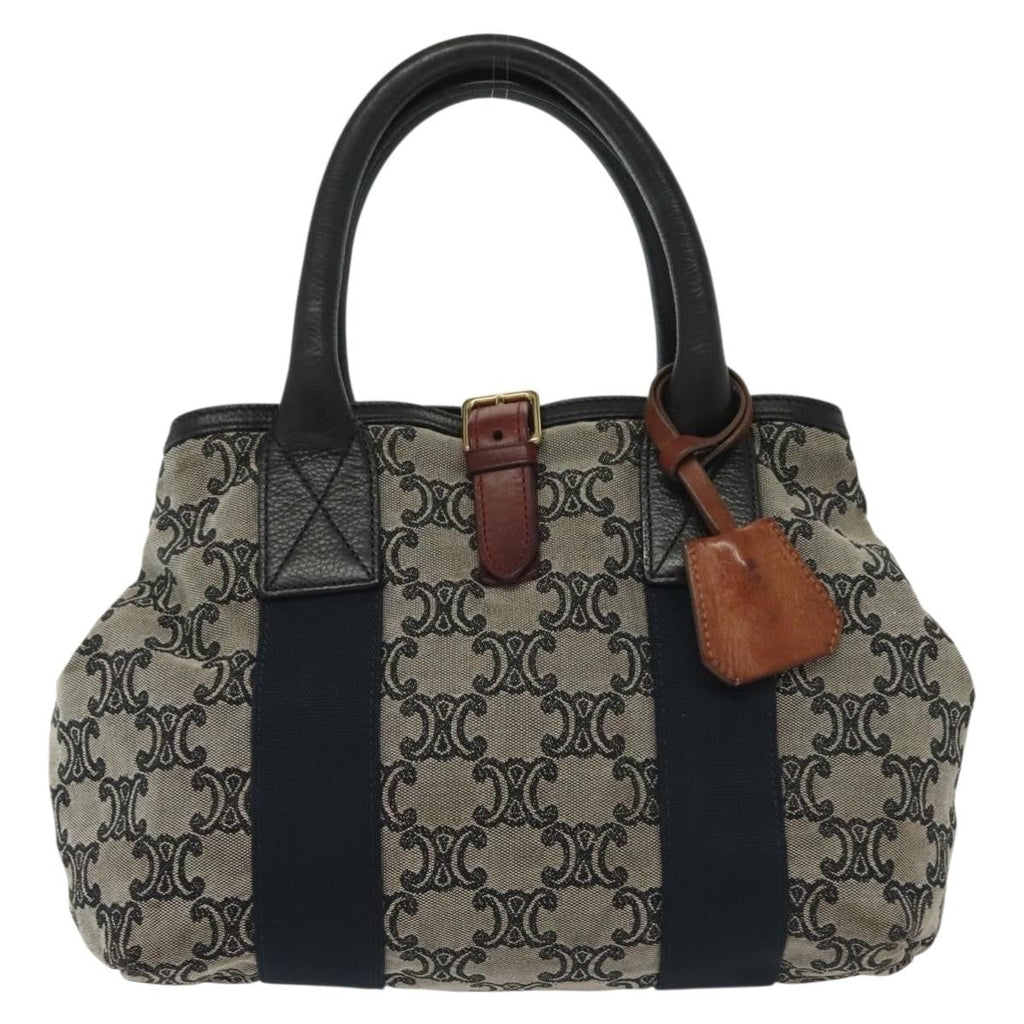 Celine Vintage Macadam Handbag Macadam Navy Canvas Bag (Authentic  )