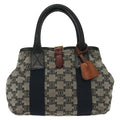 Celine Vintage Macadam Handbag Macadam Navy Canvas Bag (Authentic  )