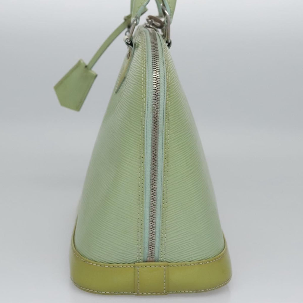Louis Vuitton Alma Handbag Electric Epi Leather Green Patent_Leather Handbag (Authentic  )