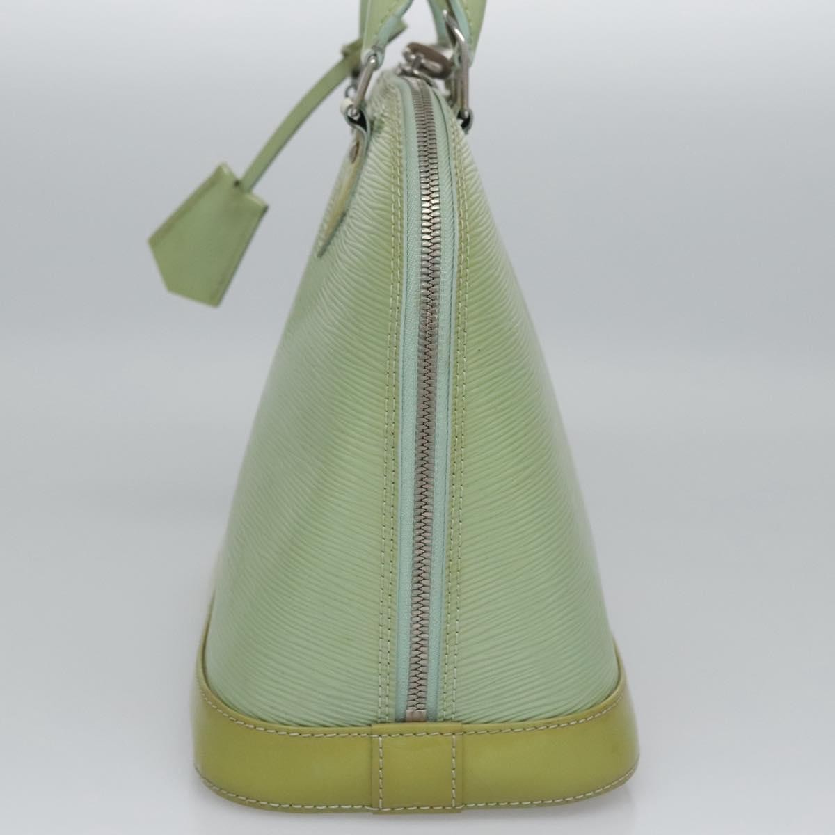 Louis Vuitton Alma Handbag Electric Epi Leather Green Patent_Leather Handbag (Authentic  )
