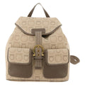 Salvatore Ferragamo Gancini Backpack Canvas Beige Canvas Backpack Bag (Authentic  )