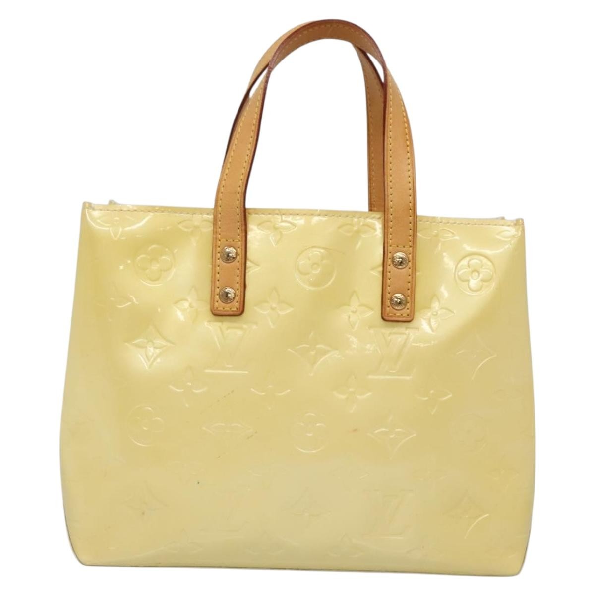 Louis Vuitton Reade Handbag Monogram Vernis Ecru Patent_Leather Bag (Authentic  )