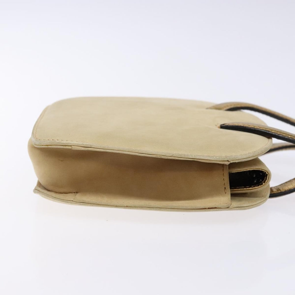 Salvatore Ferragamo Vintage Handbag Suede Beige Suede Handbag (Authentic  )