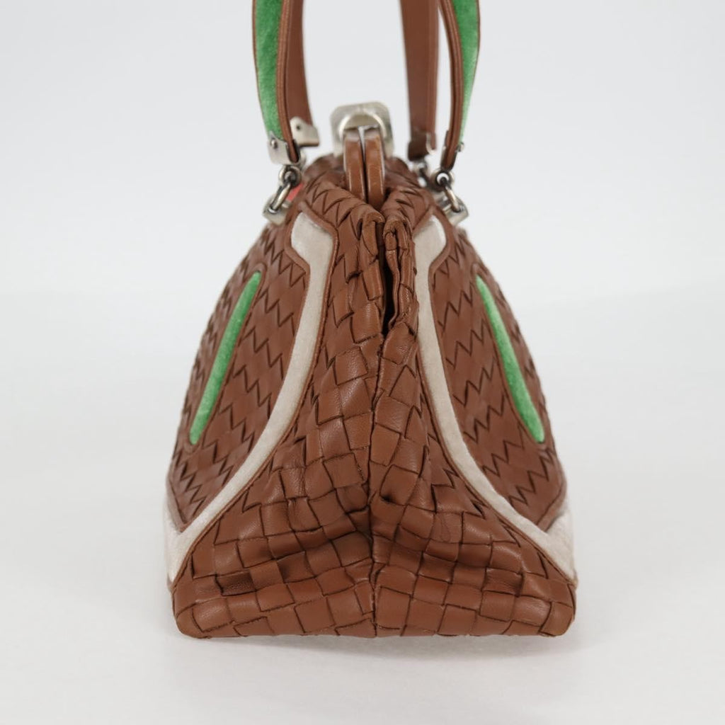 Bottega Veneta Intrecciato Leather Brown Leather Handbag (Authentic  )