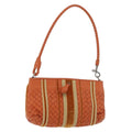 Bottega Veneta Intrecciato Clutch Bag Leather Orange Leather Handbag ( )