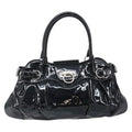 Salvatore Ferragamo Marisa Crossbody Patent Leather Black Patent_Leather Handbag (Authentic  )