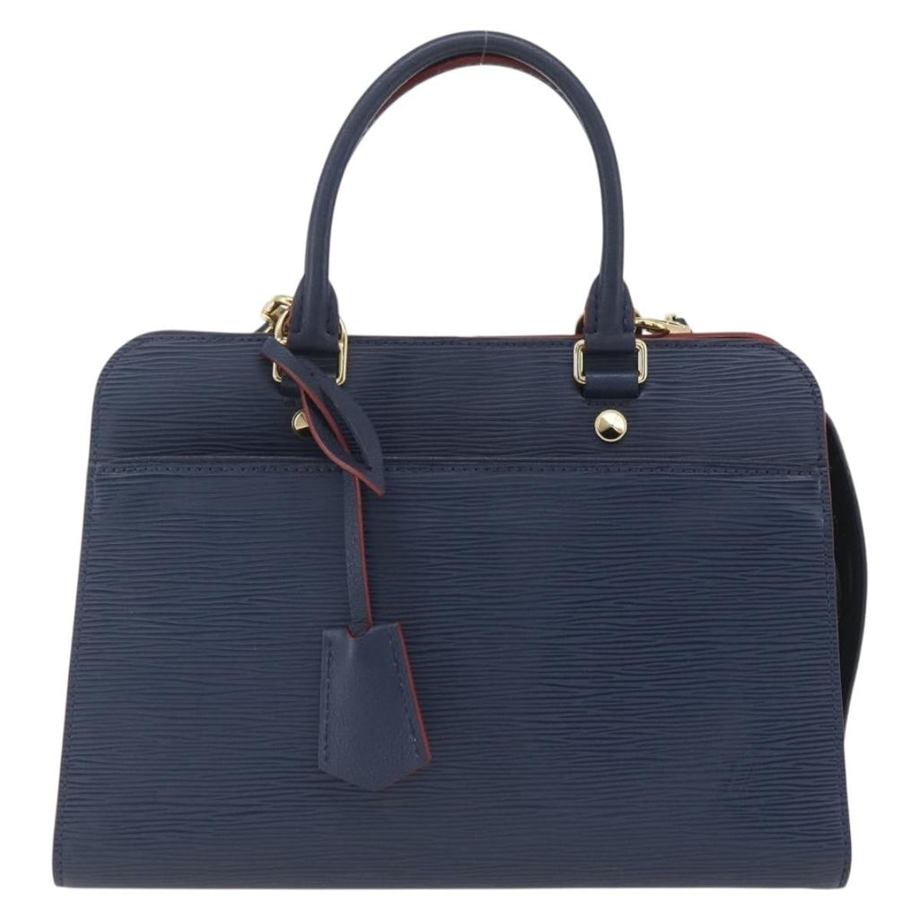 Louis Vuitton Vaneau Handbag Epi Leather Blue Leather Handbag (Authentic  )